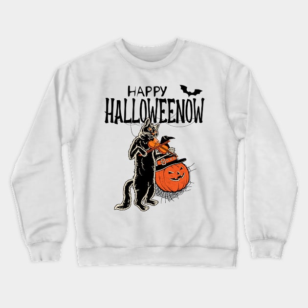 Halloween Cat Haunted Gift Crewneck Sweatshirt by pht